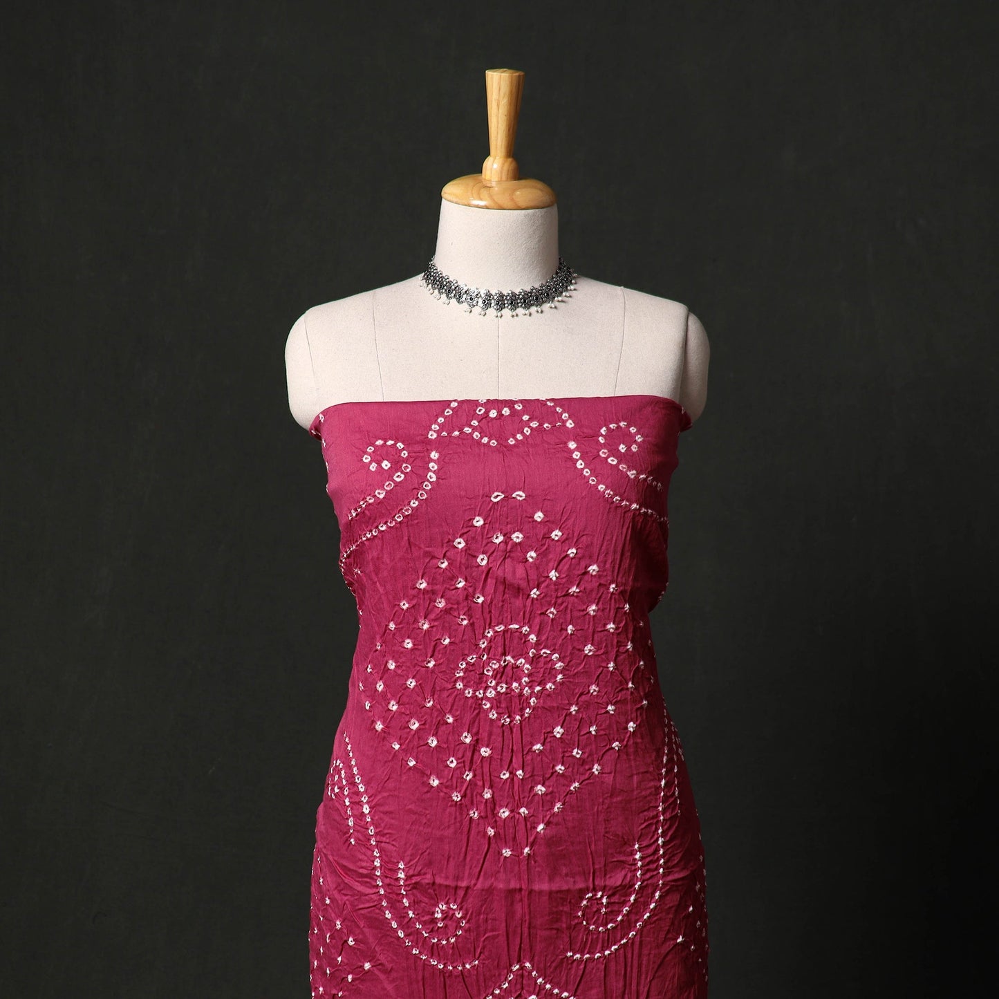 Kutch tie-dye satin cotton bandhani 3pc unstitched dress