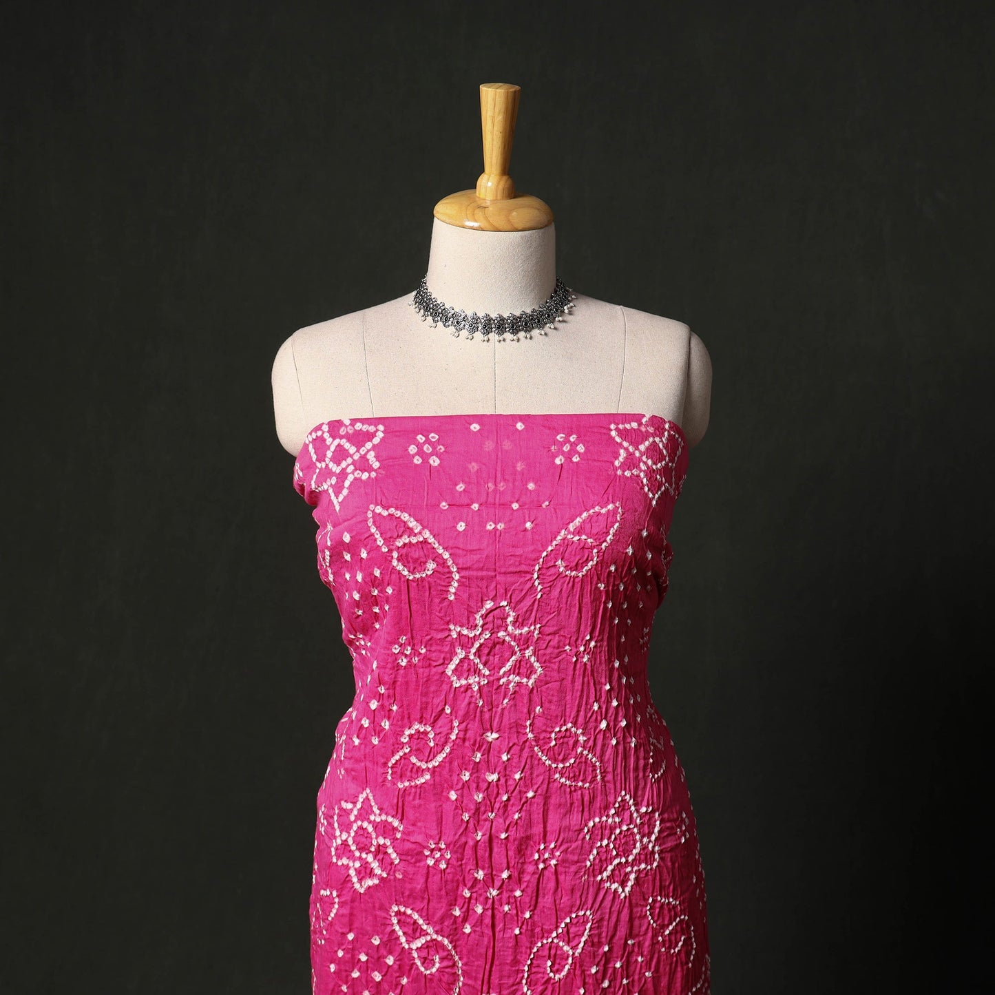 Kutch tie-dye satin cotton bandhani 3pc unstitched dress