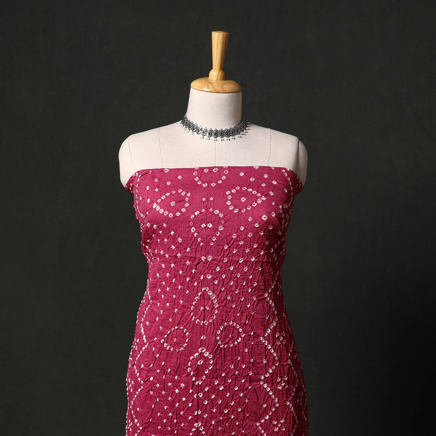 Kutch tie-dye satin cotton bandhani 3pc unstitched dress