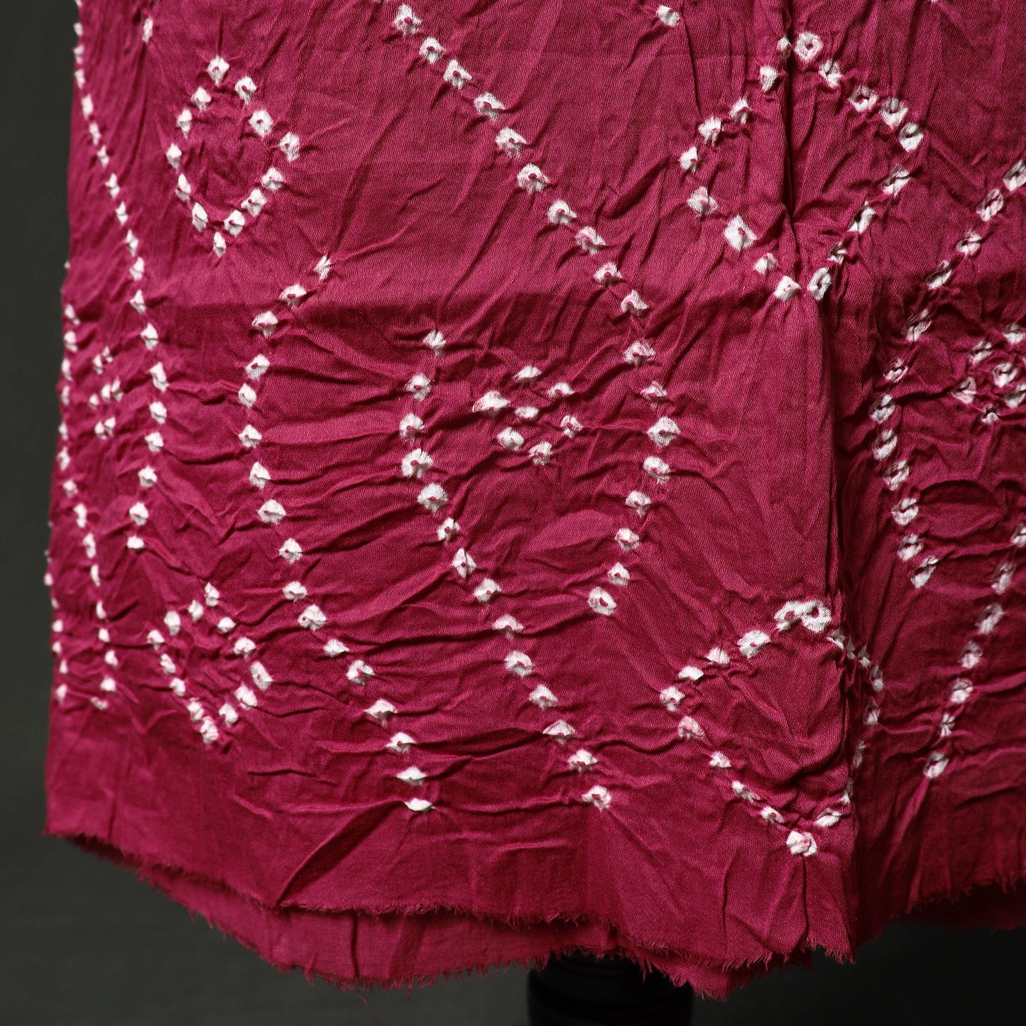 Kutch tie-dye satin cotton bandhani 3pc unstitched dress