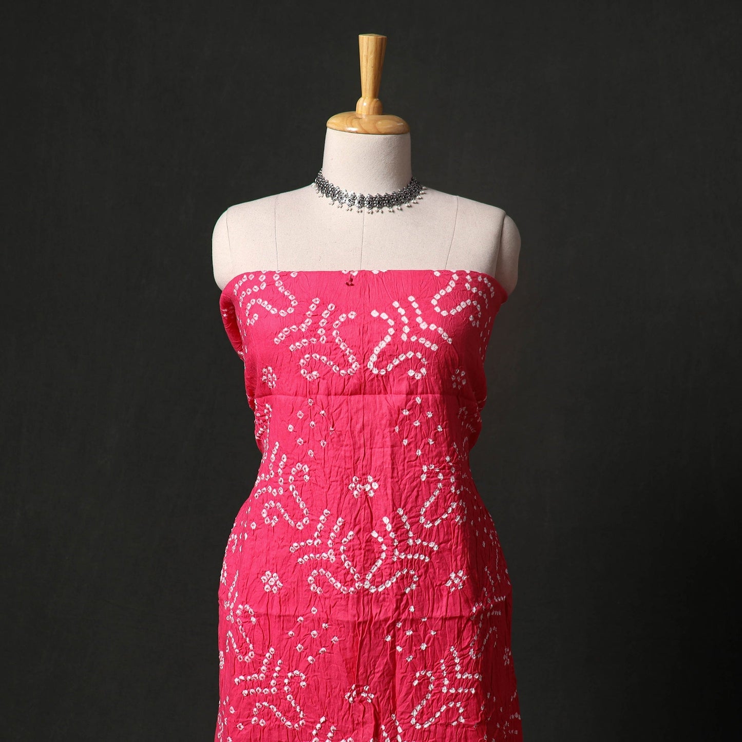Kutch tie-dye satin cotton bandhani 3pc unstitched dress