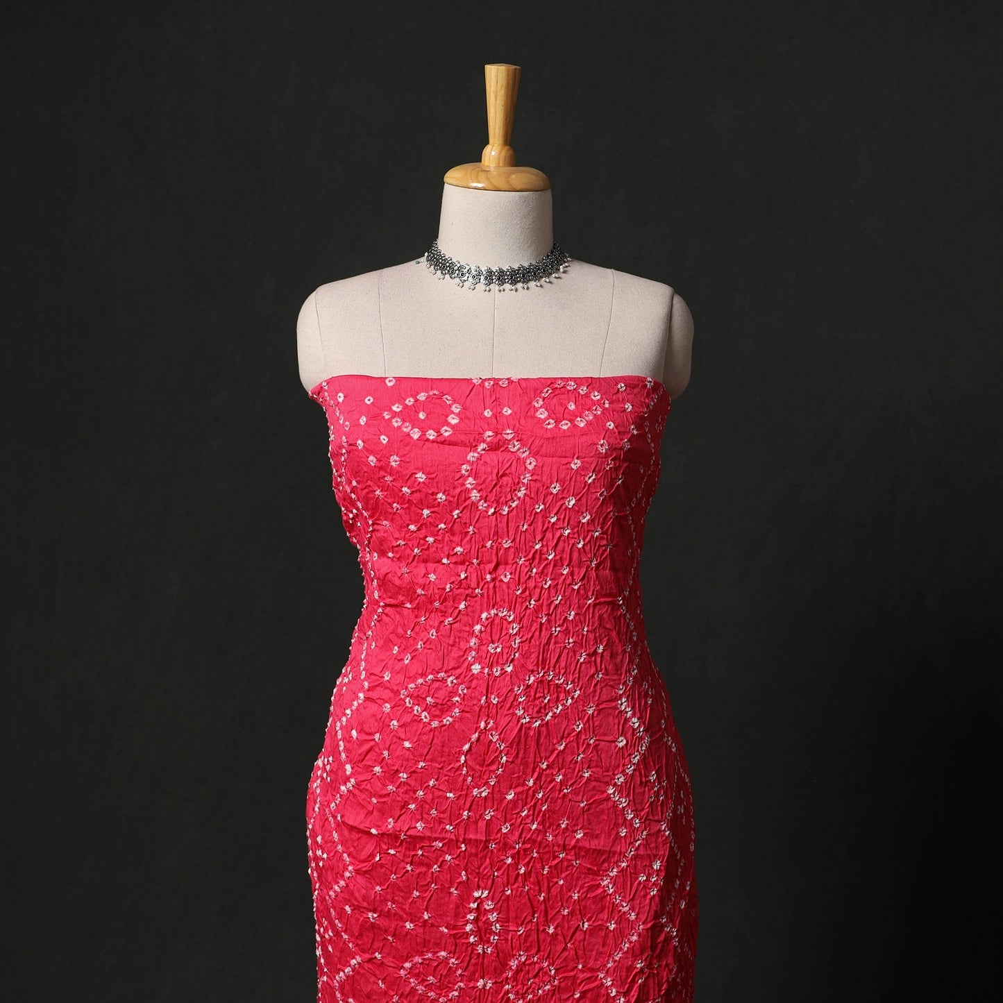 Kutch tie-dye satin cotton bandhani 3pc unstitched dress