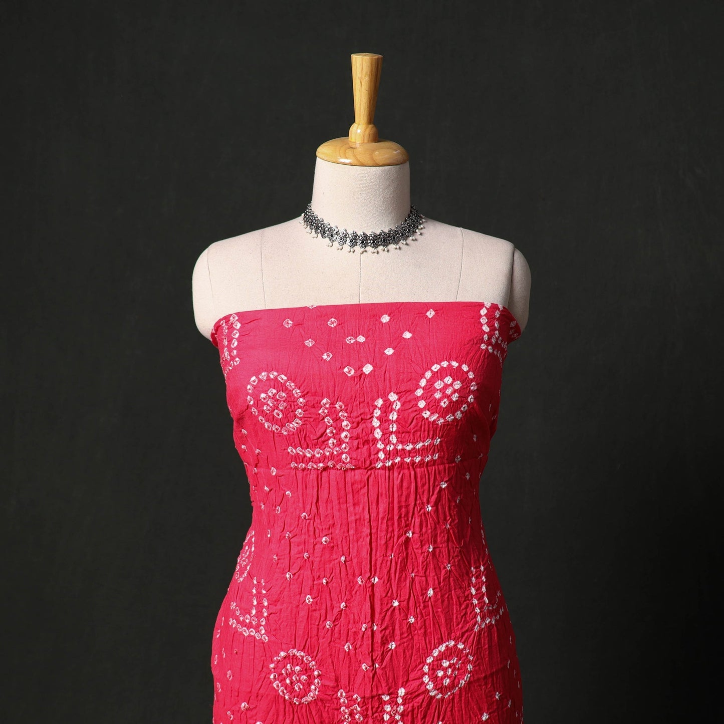 Kutch tie-dye satin cotton bandhani 3pc unstitched dress