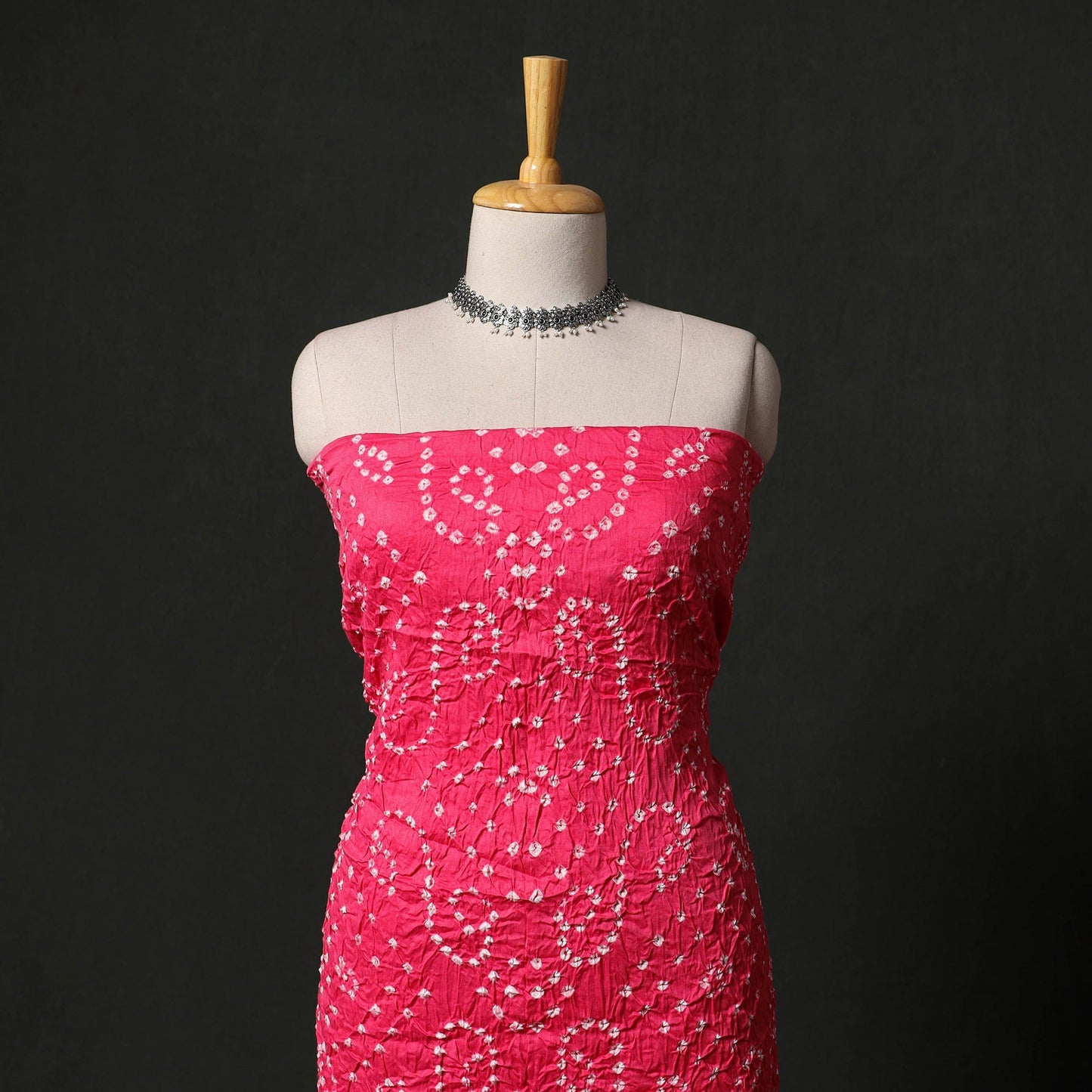 Kutch tie-dye satin cotton bandhani 3pc unstitched dress