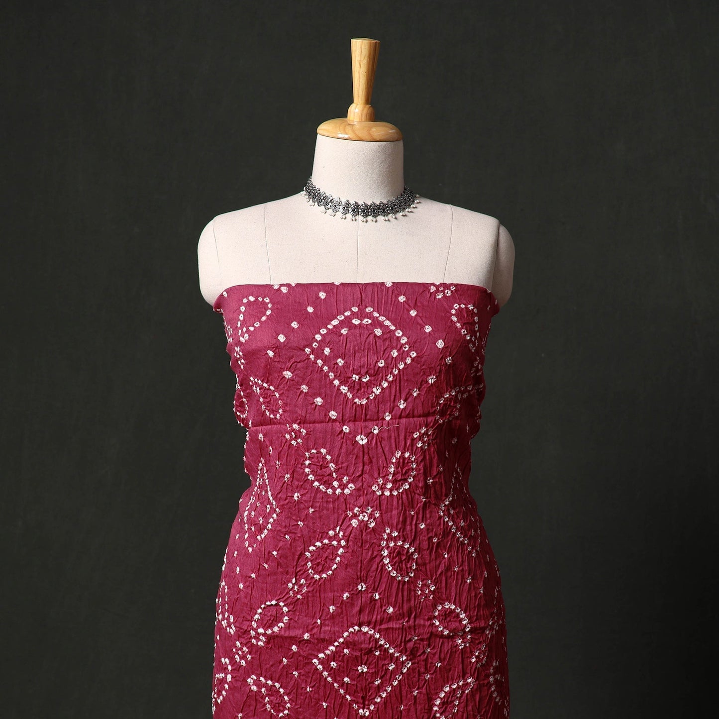 Kutch tie-dye satin cotton bandhani 3pc unstitched dress