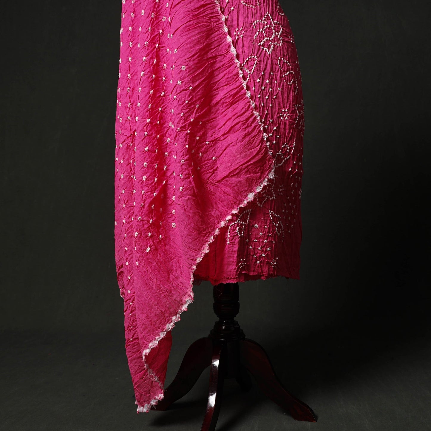 Kutch tie-dye satin cotton bandhani 3pc unstitched dress