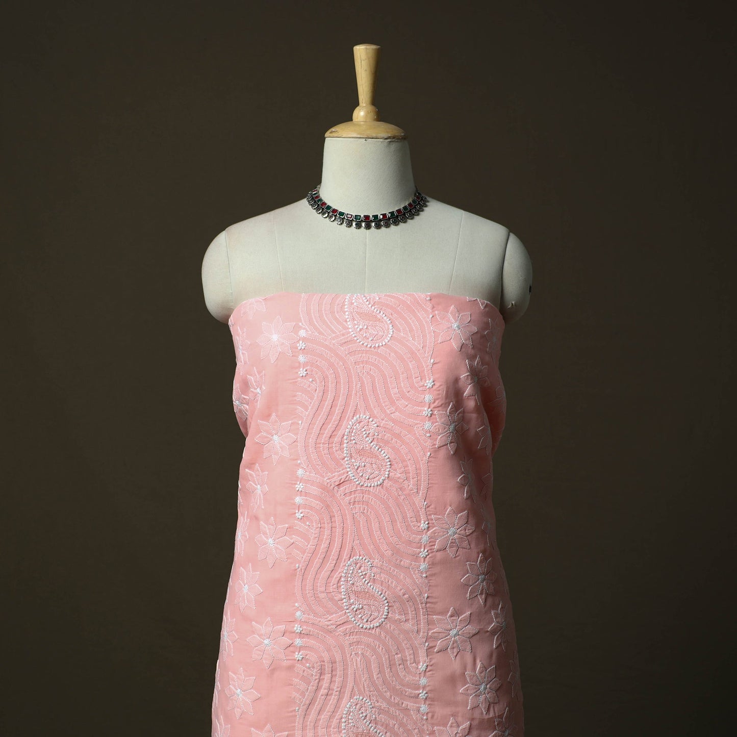 Lucknowi hand embroidered cotton chikankari 3pc unstitched