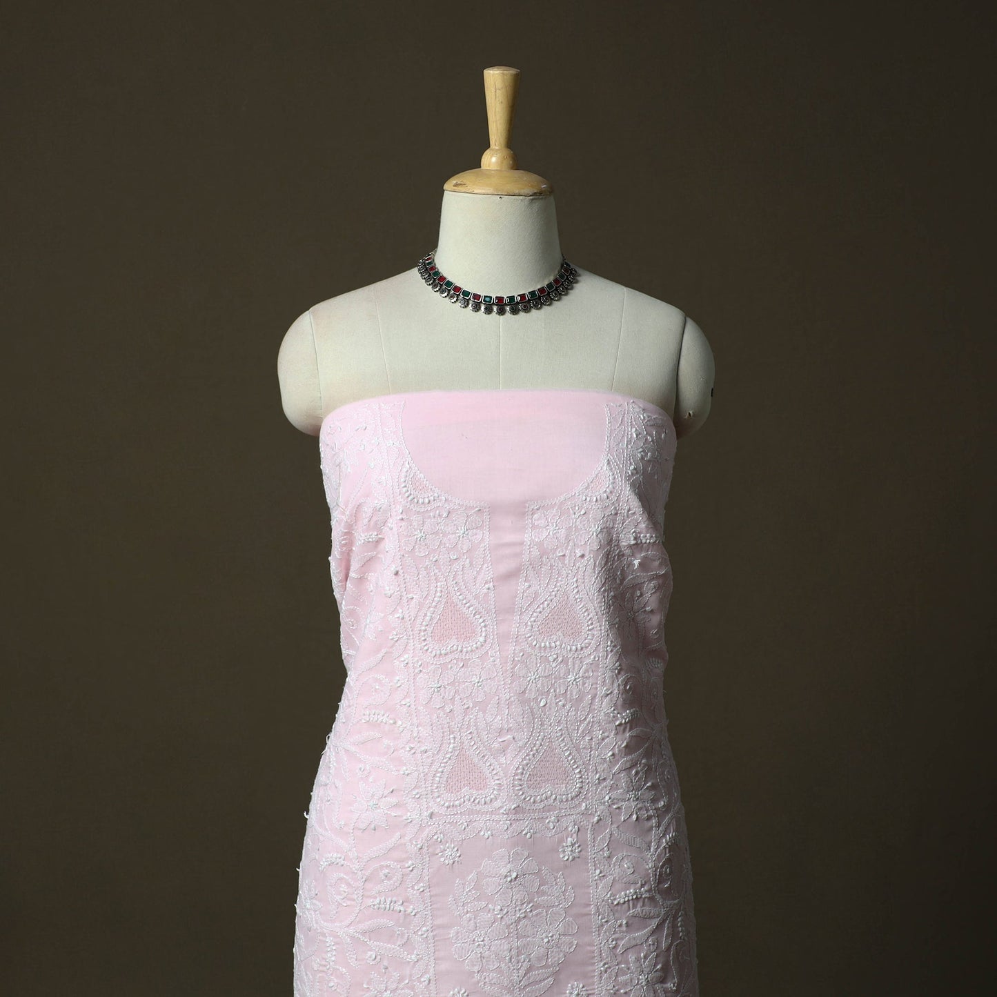 Lucknowi hand embroidered cotton chikankari 3pc unstitched