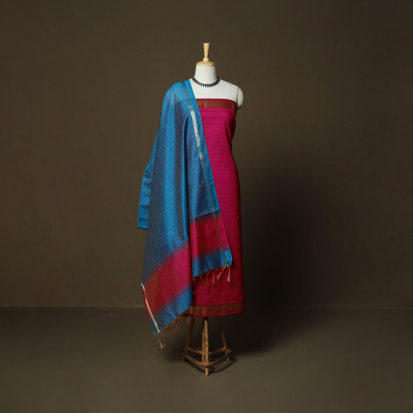 Mangalagiri silk cotton 3pc unstitched dress material