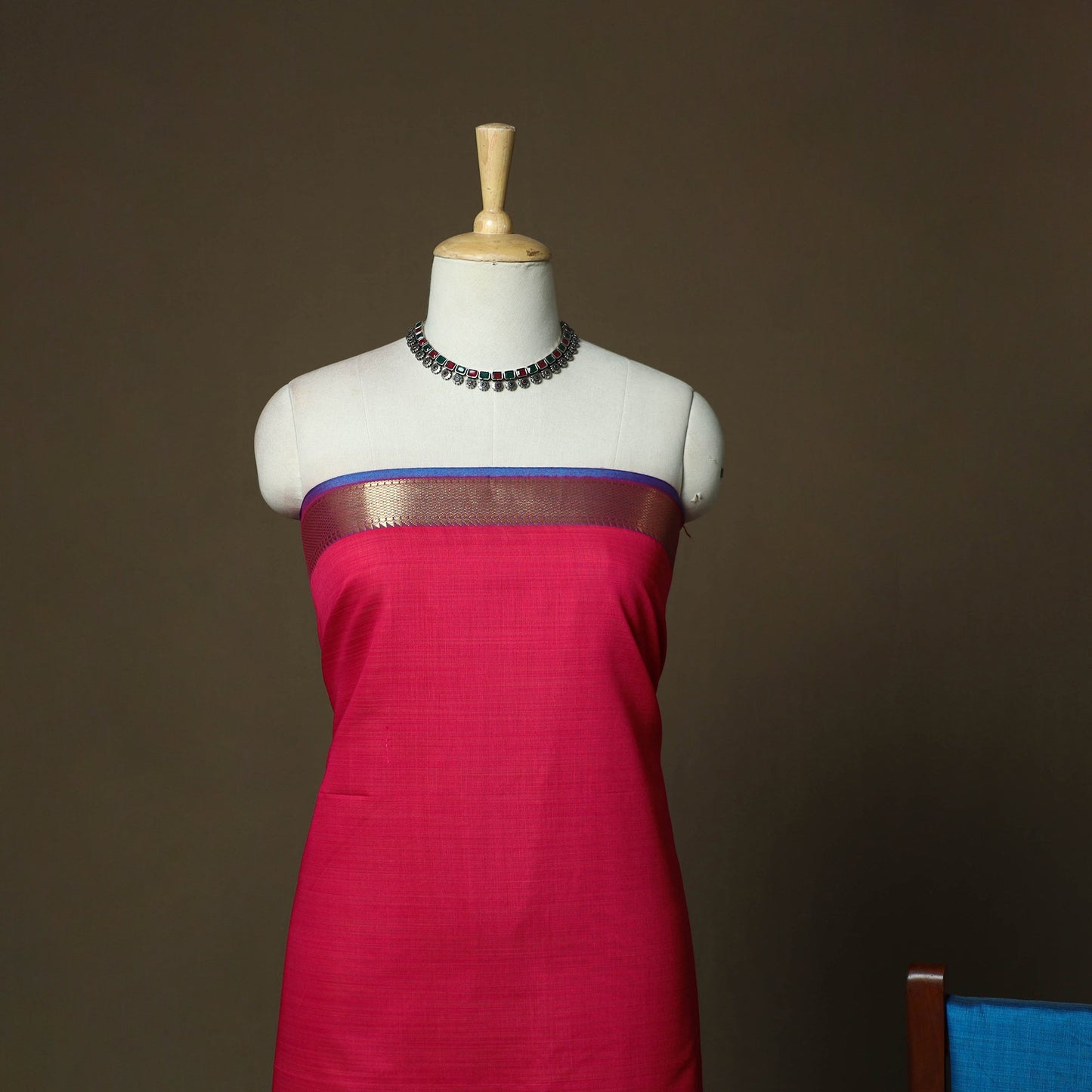 Mangalagiri silk cotton 3pc unstitched dress material