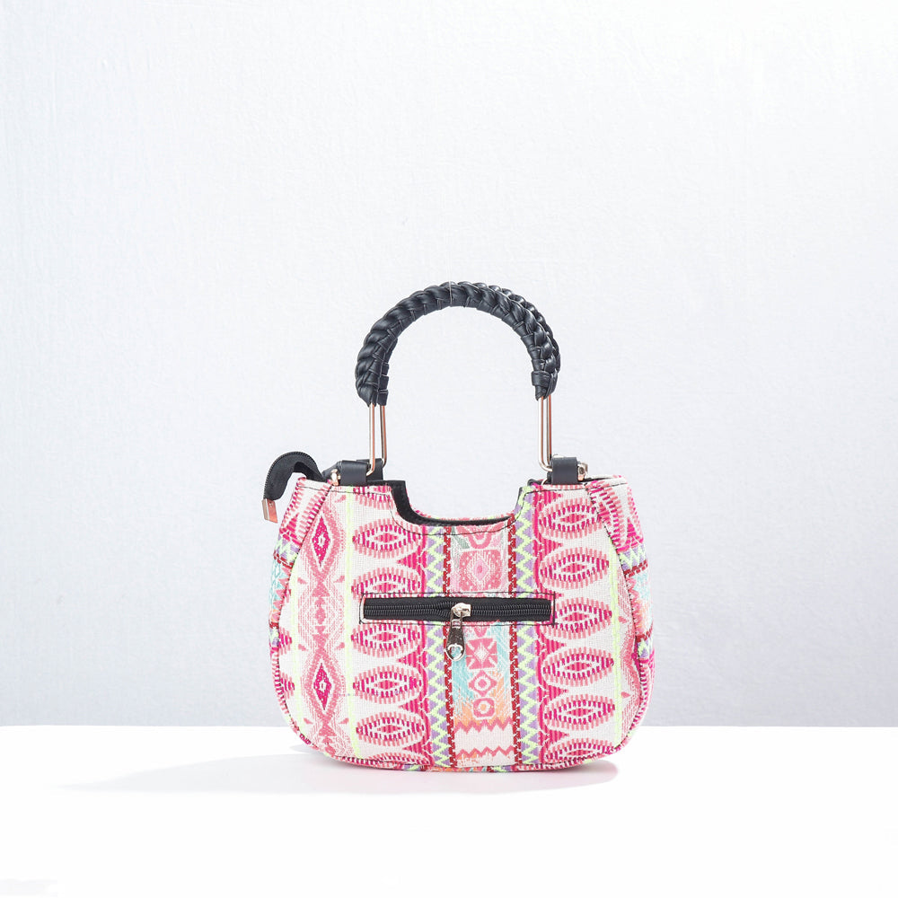 Pink Marudhara Printed Cotton Hand Bag