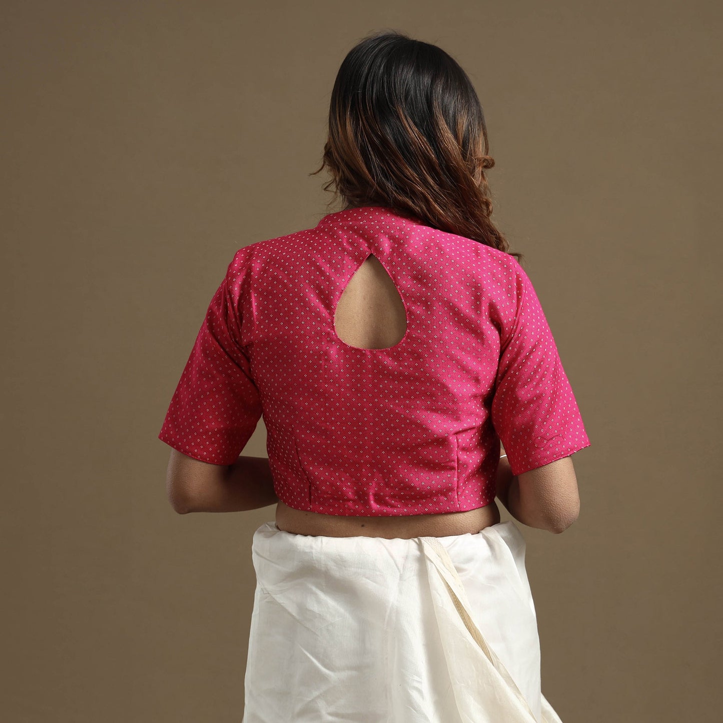 Buy Mashru Weave Pure Handloom Silk Stitched Blouse Online at iTokri.com