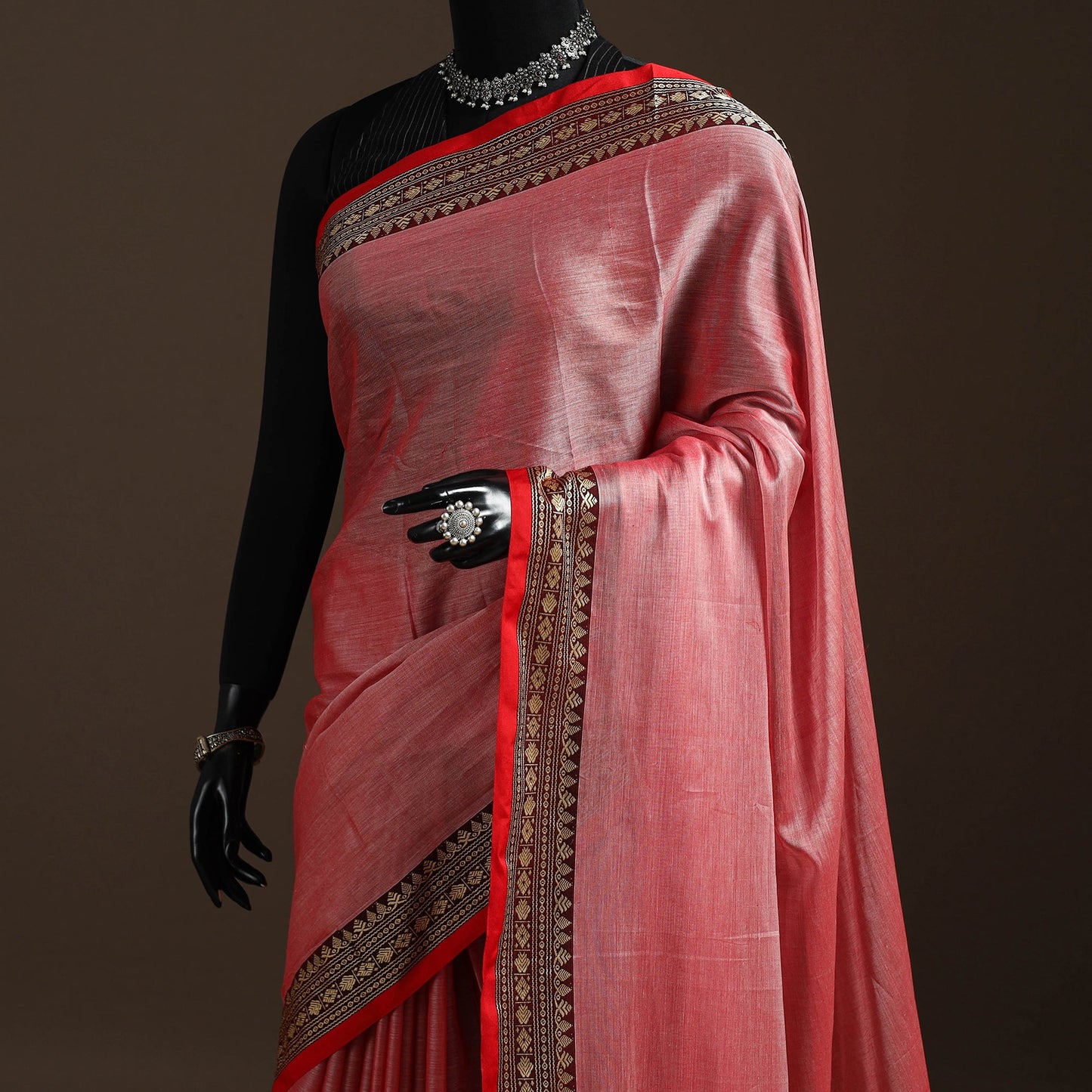 Mercerised cotton dharwad saree with thread border 08