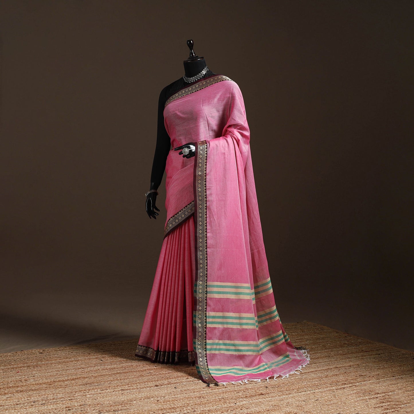 Mercerised cotton dharwad saree with thread border 14