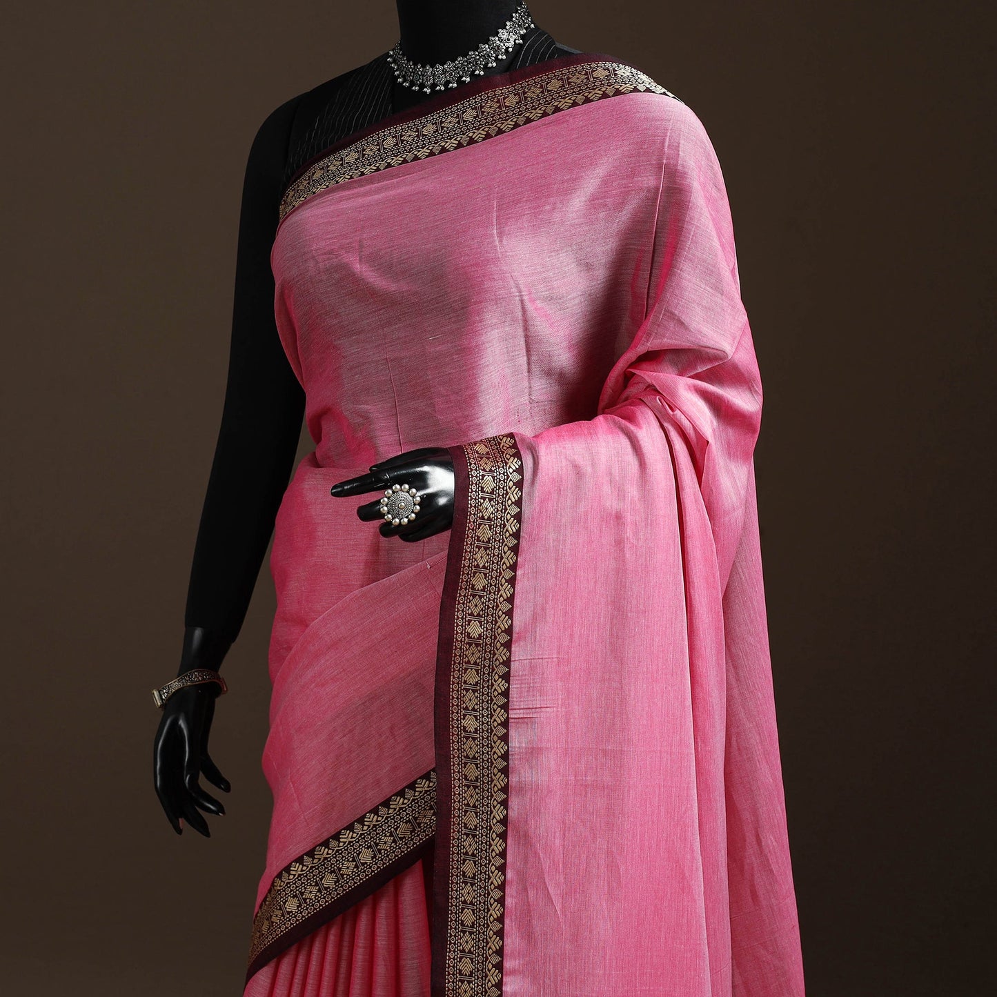 Mercerised cotton dharwad saree with thread border 14