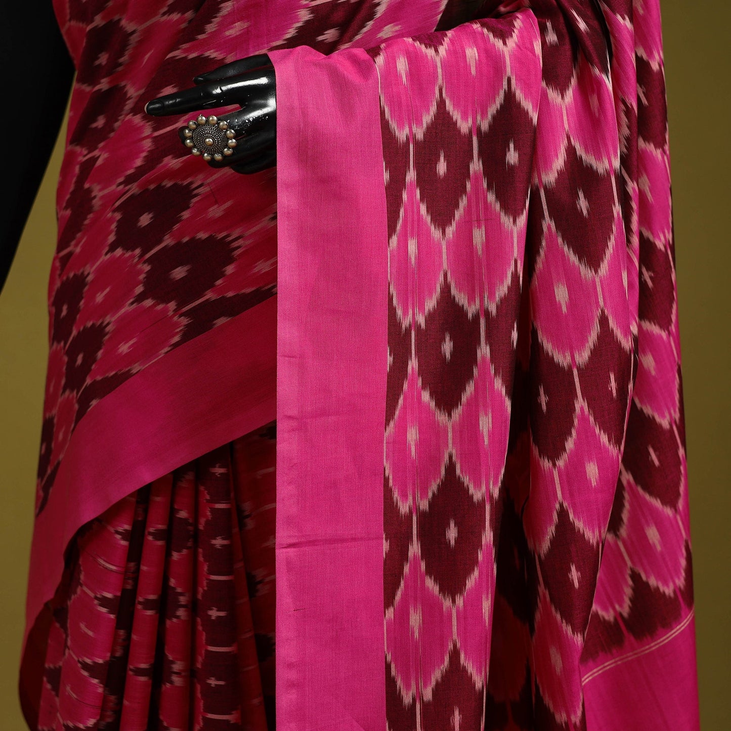 Mercerised cotton handloom pochampally ikat saree 44