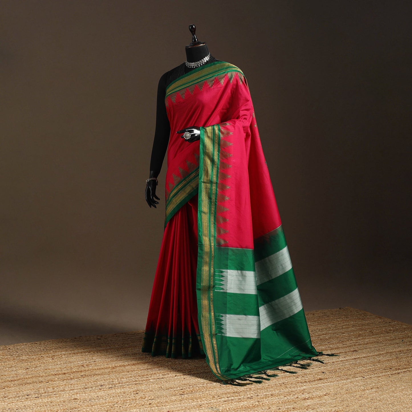 Mercerized cotton ilkal saree with chikki paras border 08
