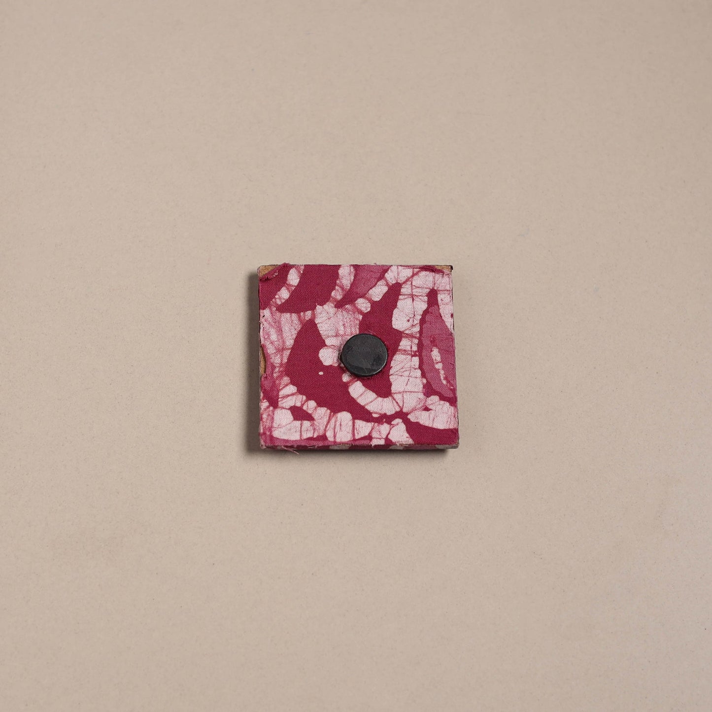 Pink - mirror work handmade fabart jute magnet 16