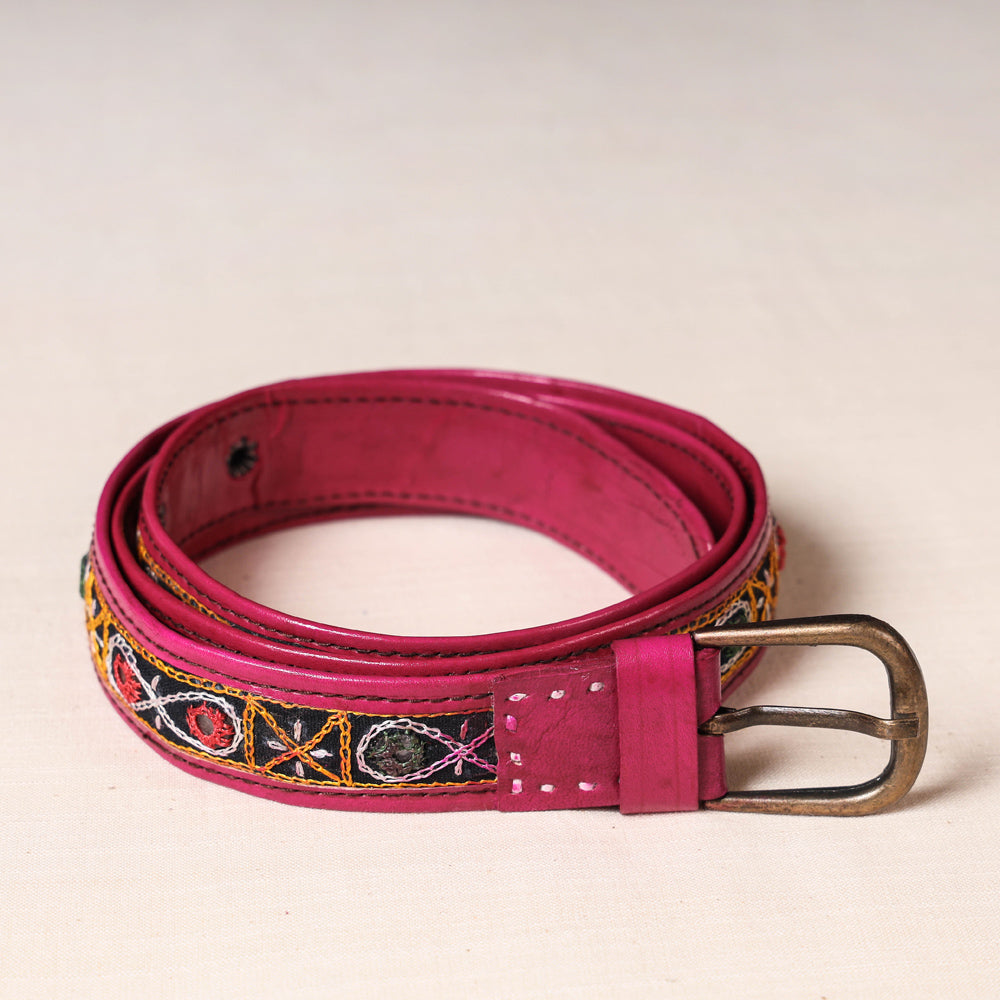 Mirror Work Kutch Embroidery Pure Leather Belt