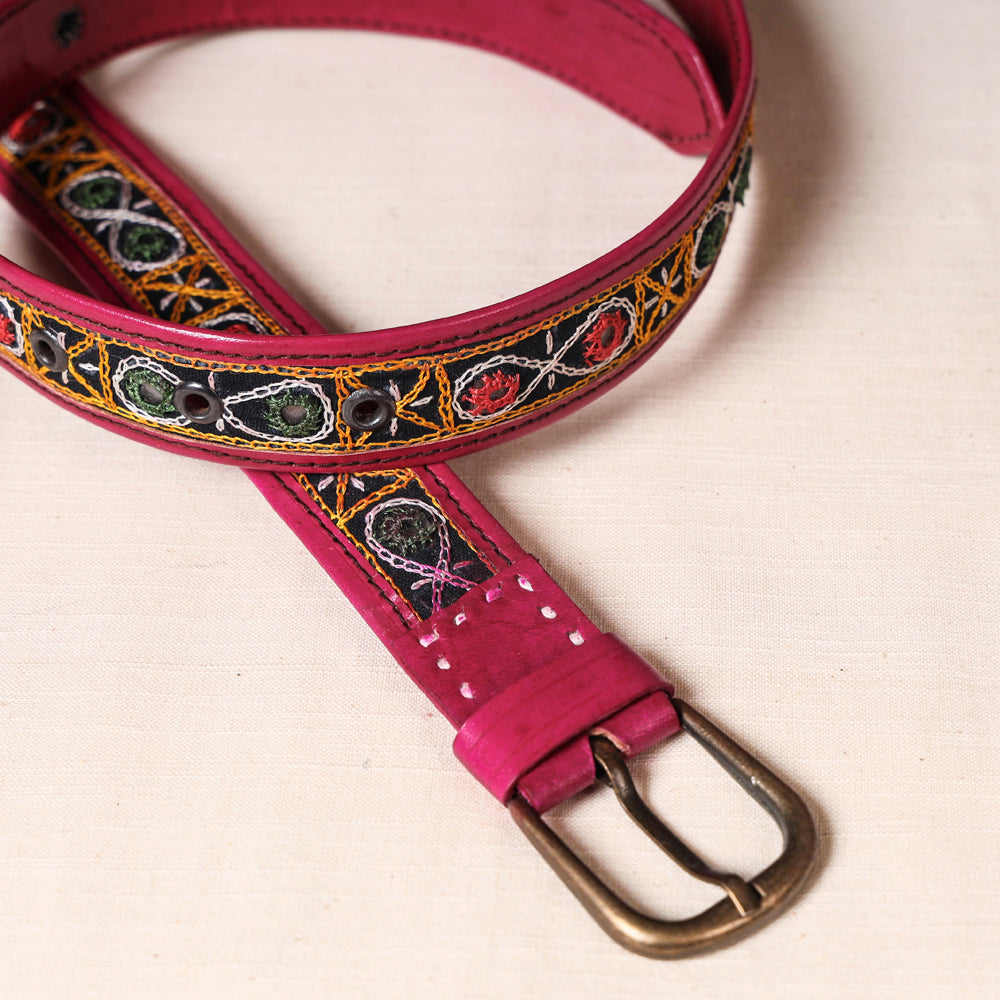 Mirror Work Kutch Embroidery Pure Leather Belt