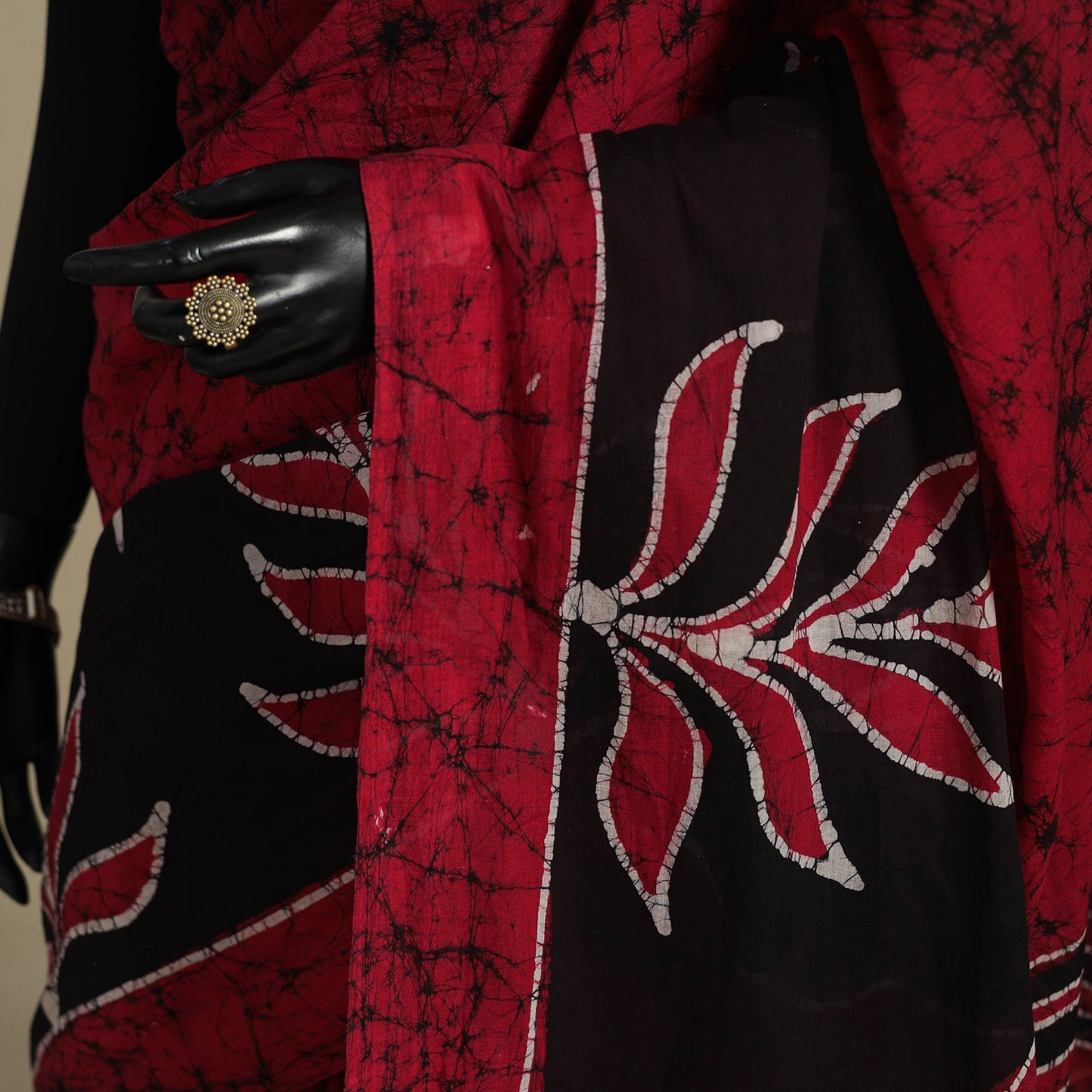 Pink - mul cotton hand batik saree 04 - handcrafted