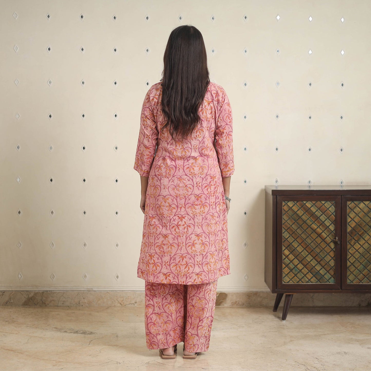 Pink - natural dyed cotton bagru dabu co-ord set 12