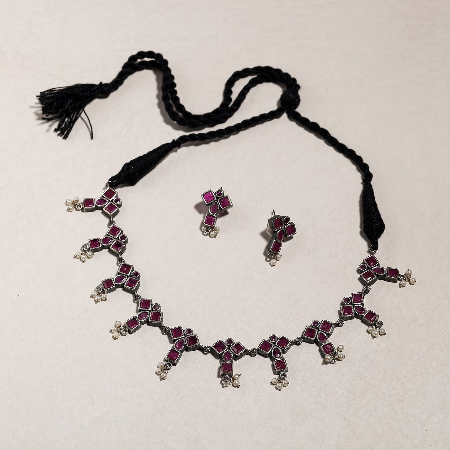 oxidised necklace set