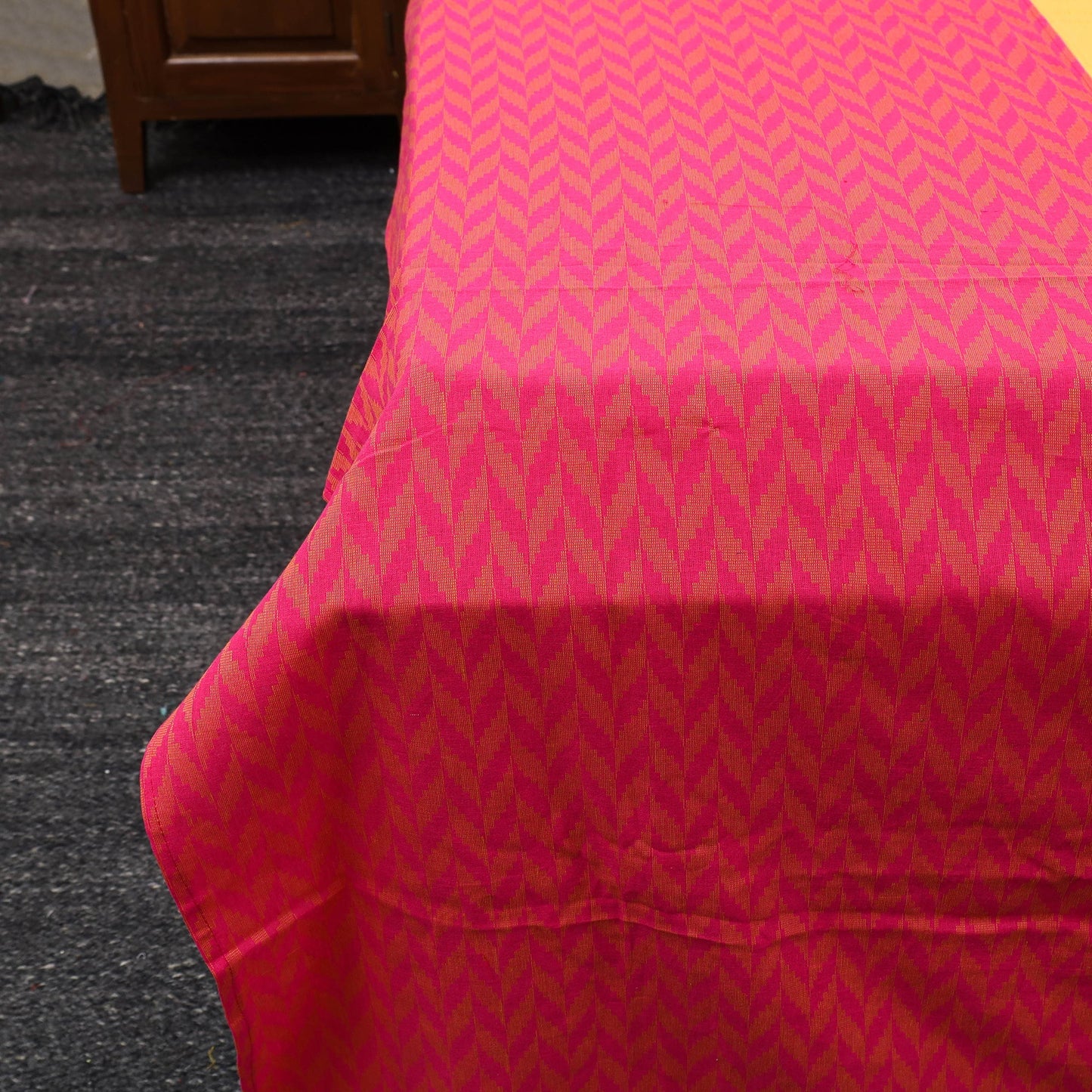 Pink Patchwork Cotton Double Jacquard Bed Sheet Set