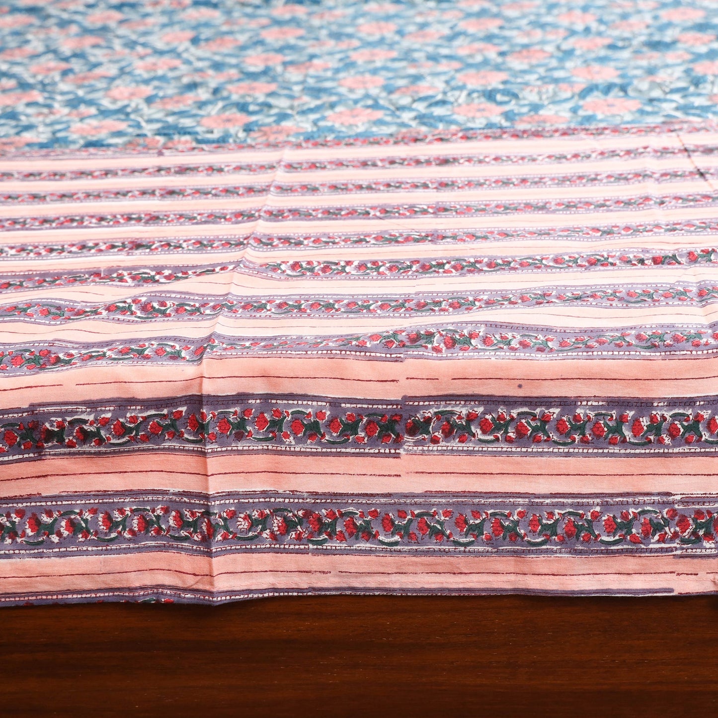 Patchwork hand double sanganeri bedsheet set (108 x 90 in)