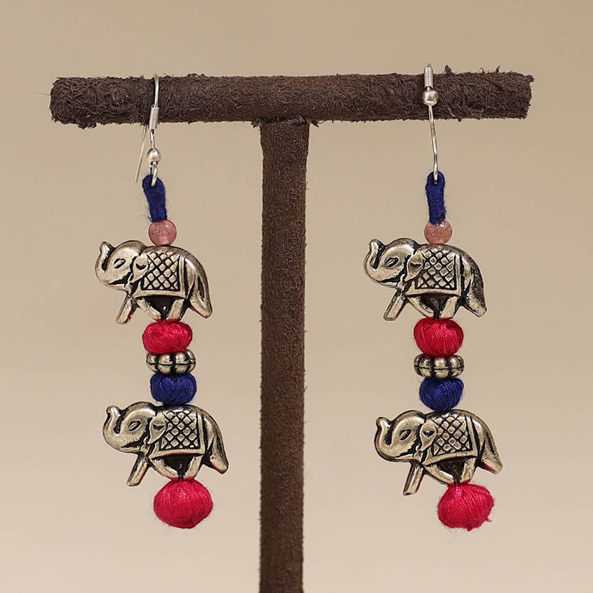Pink - patwa thread beads earrings by kailash 35