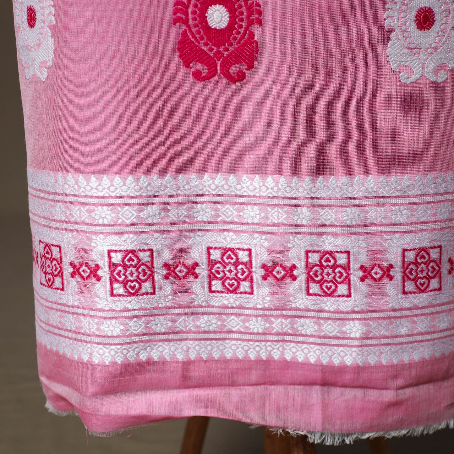 Phulia jamdani zari buti cotton 2pc unstitched dress