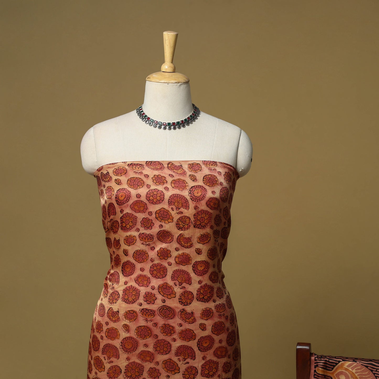 Natural dyed modal silk bagru 2pc unstitched dress material