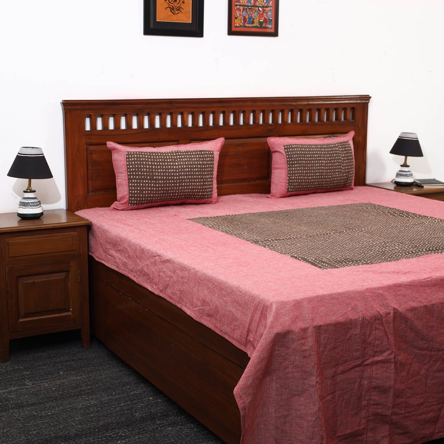 plain double bed cover