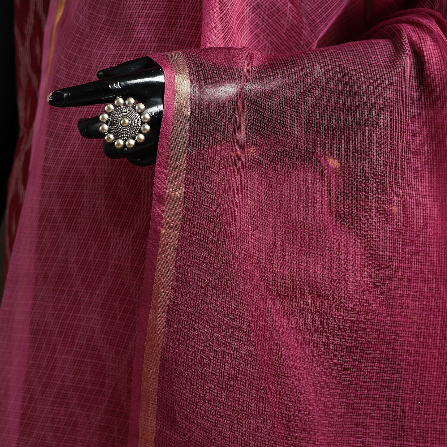 Plain cotton kota doria dupatta 13 - handcrafted