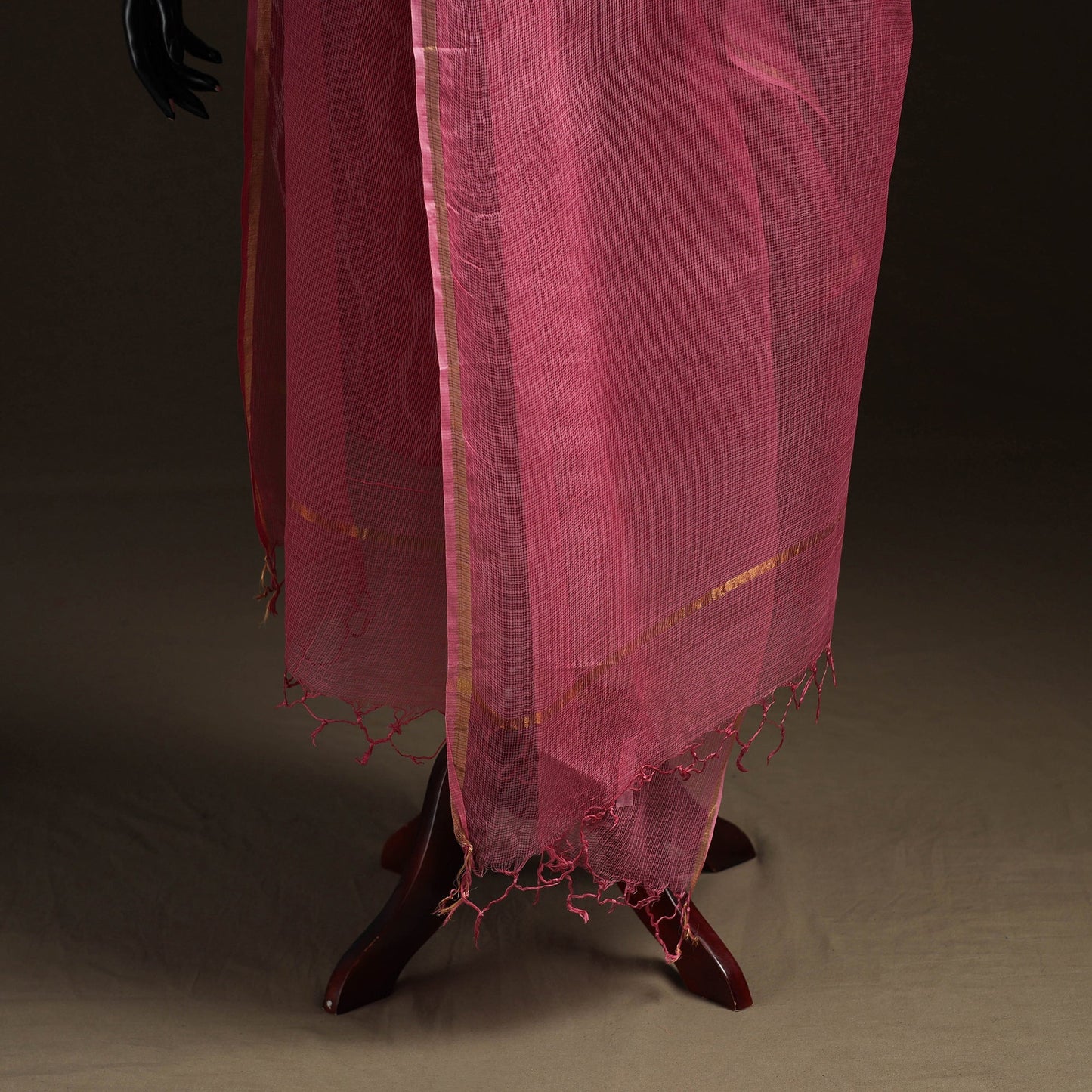 Plain cotton kota doria dupatta 15 - handcrafted
