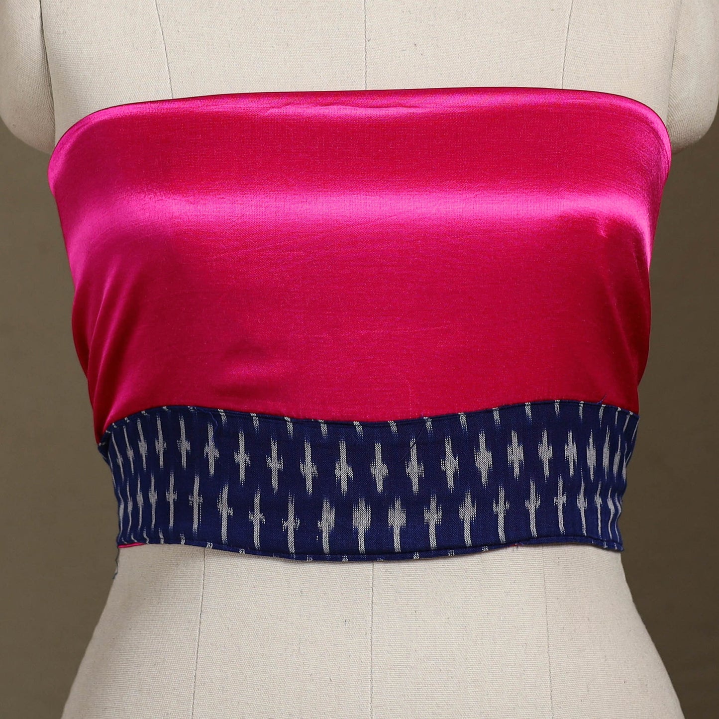 Pink Plain Mashru Silk Blouse Piece