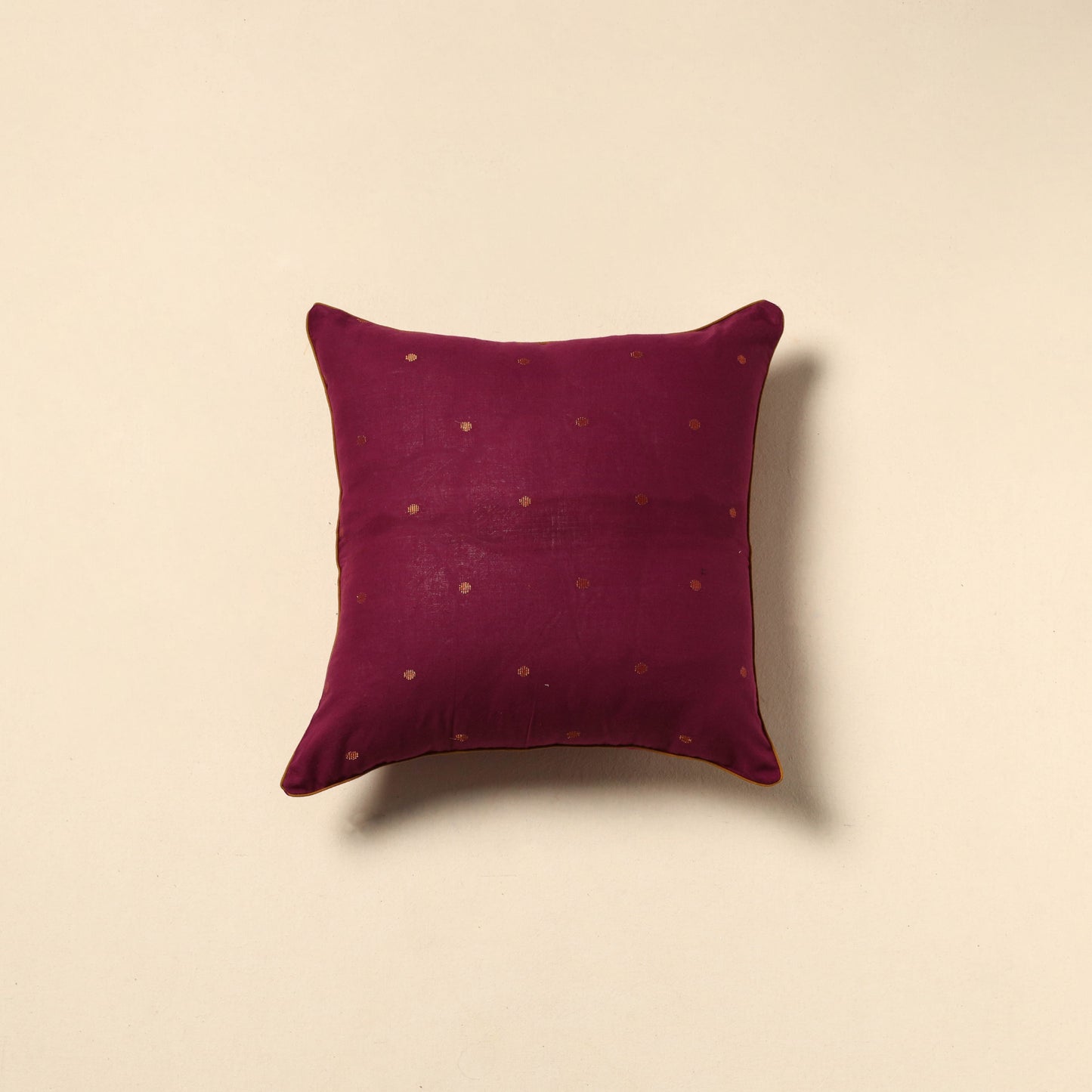 Plain zari buti cushion cover 59 - handcrafted