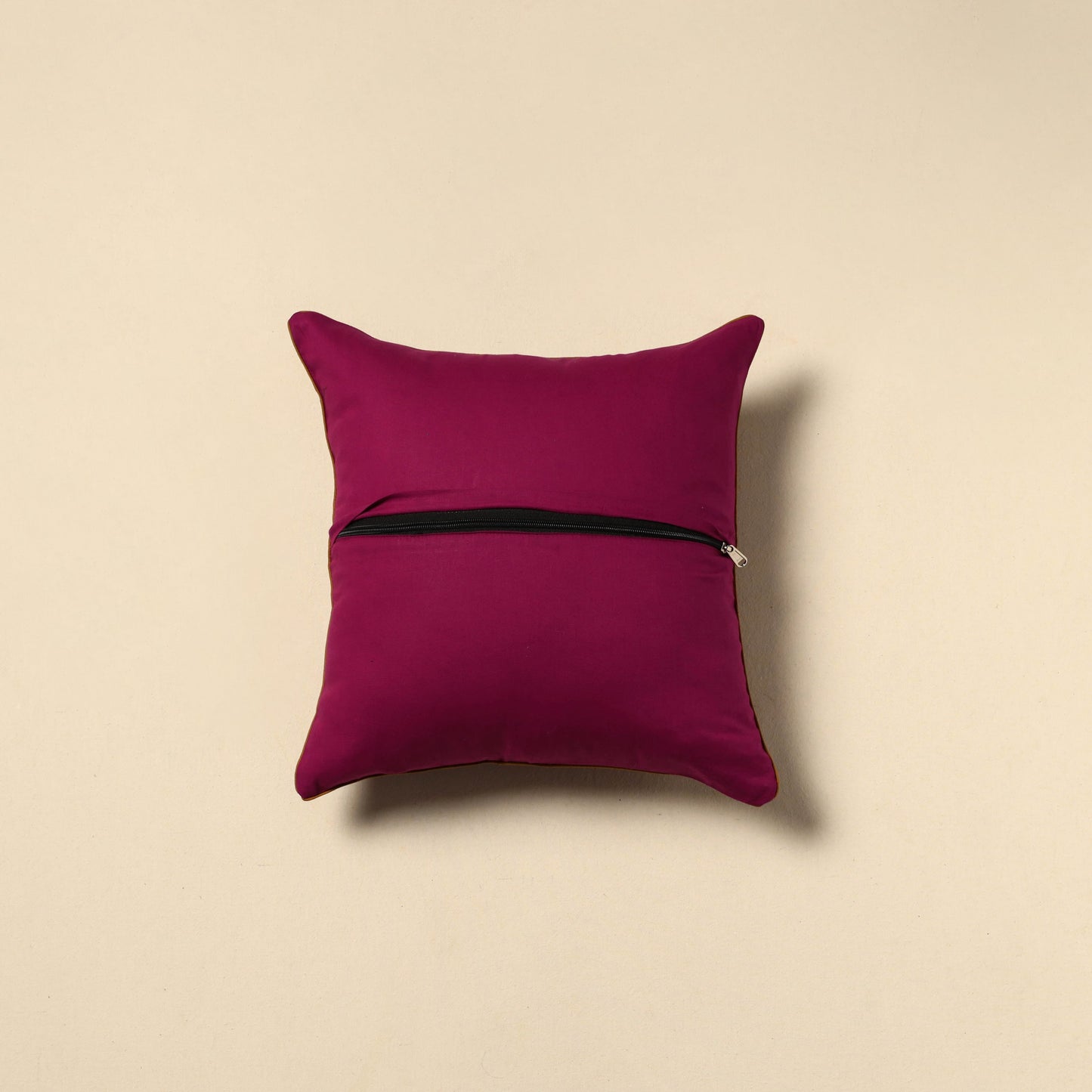 Plain zari buti cushion cover 59 - handcrafted