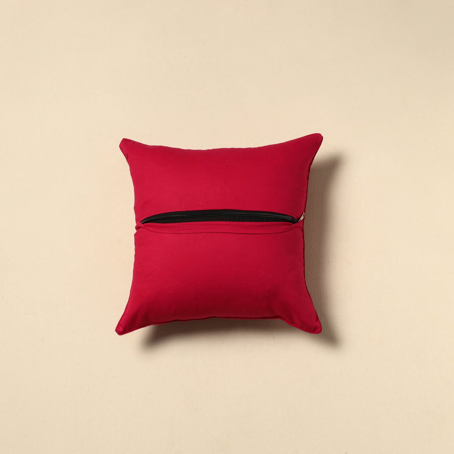 Plain zari buti cushion cover 60 - handcrafted