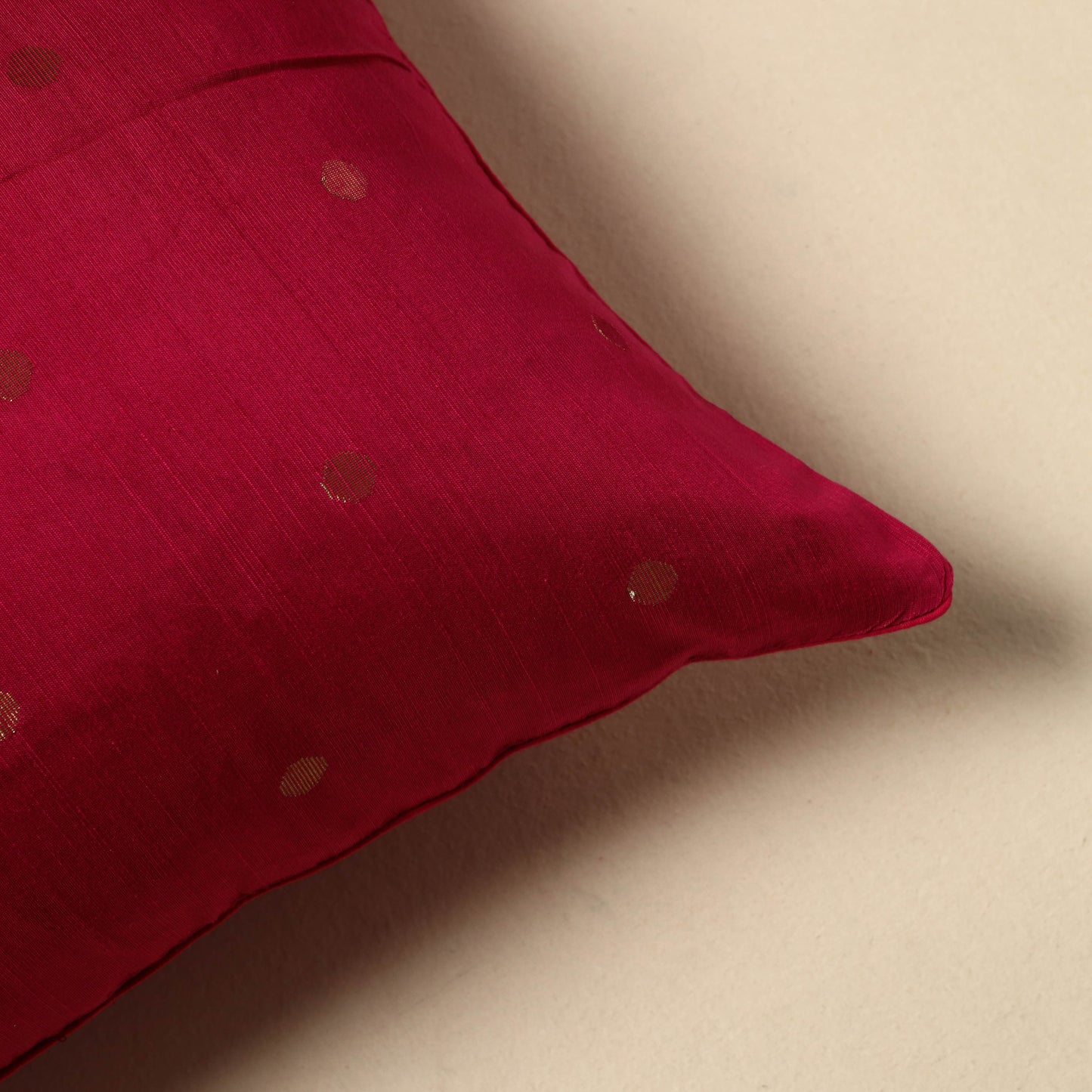 Plain zari buti cushion cover 60 - handcrafted