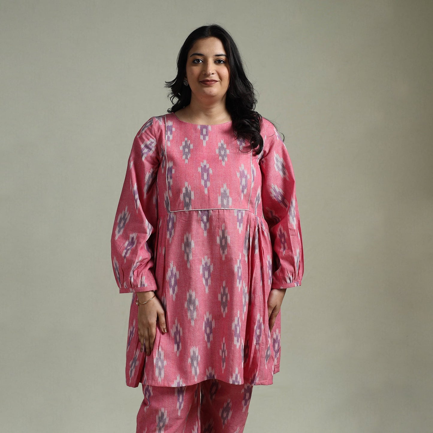 Pochampally ikat cotton co-ord set for women 02