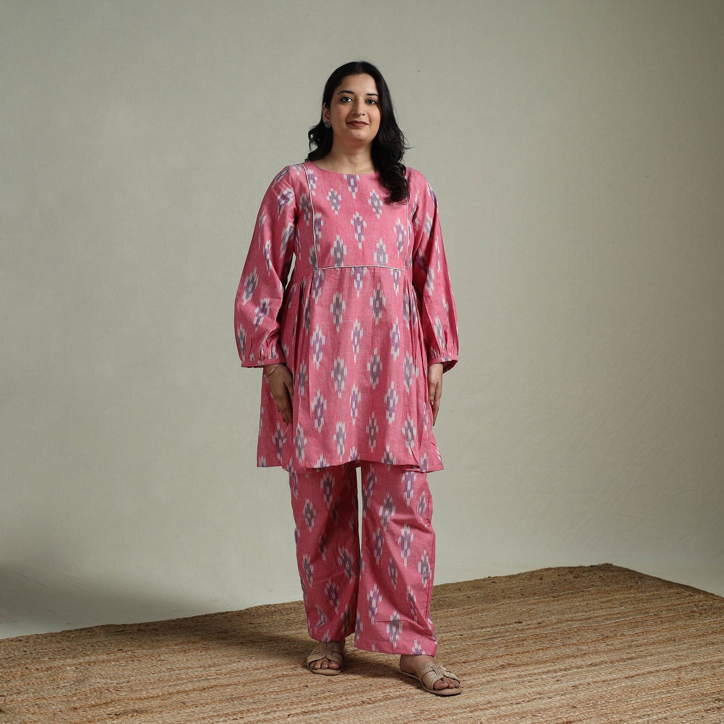 Pochampally ikat cotton co-ord set for women 02
