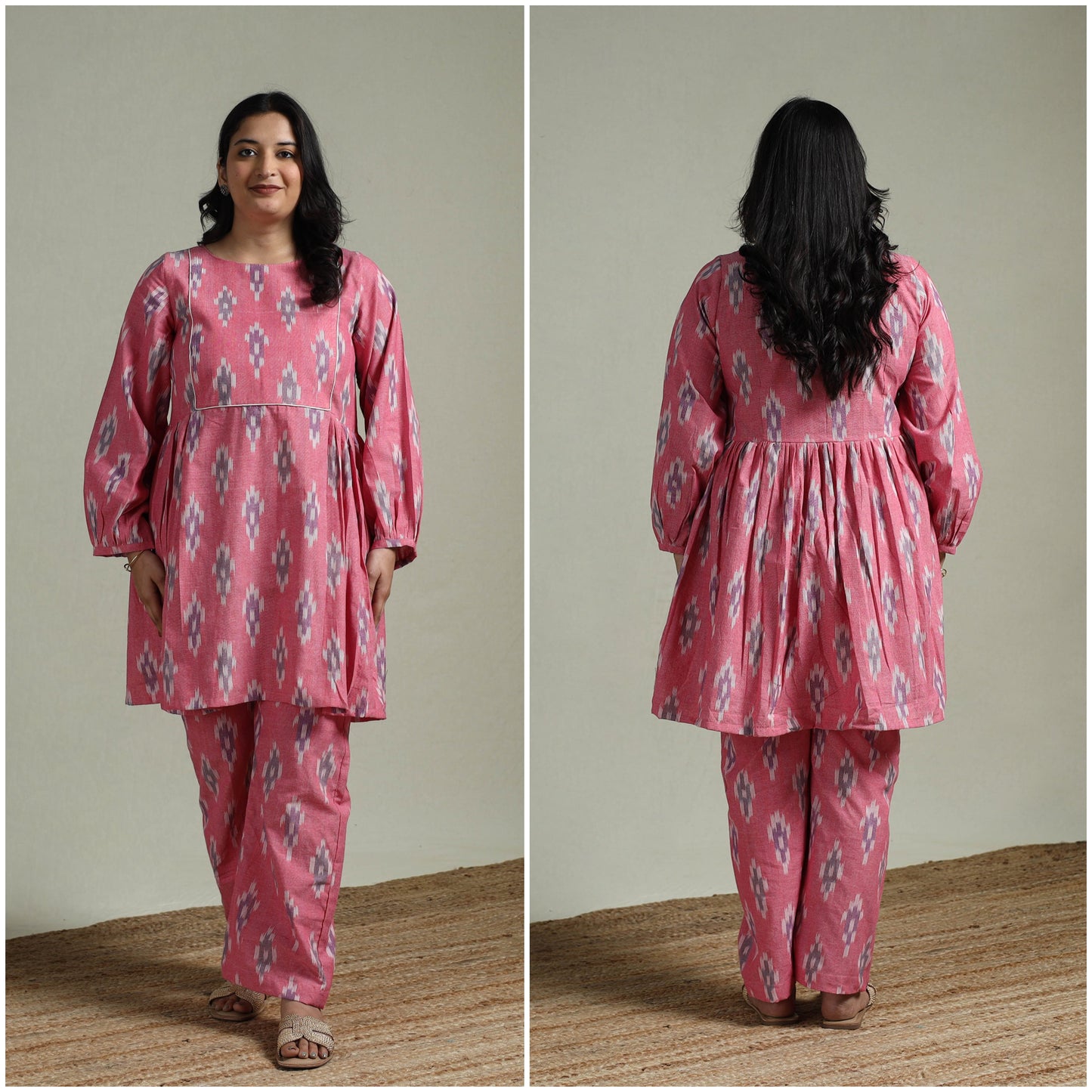 Pochampally ikat cotton co-ord set for women 02