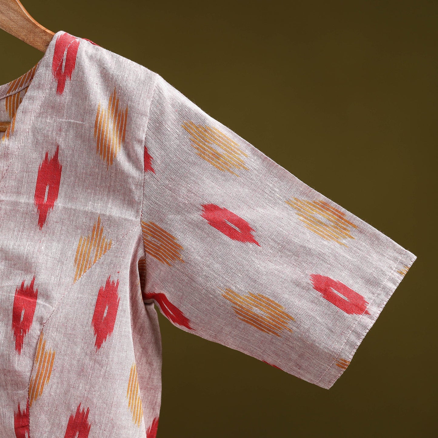 Pochampally ikat cotton readymade blouse 13 - handcrafted