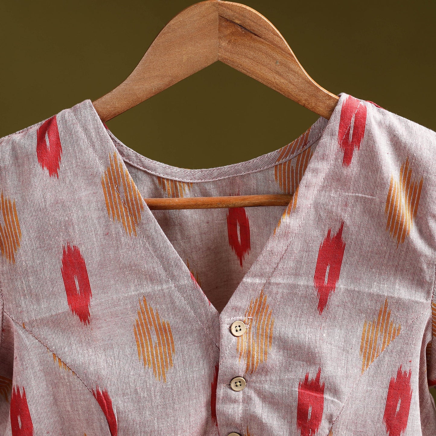 Pochampally ikat cotton readymade blouse 13 - handcrafted