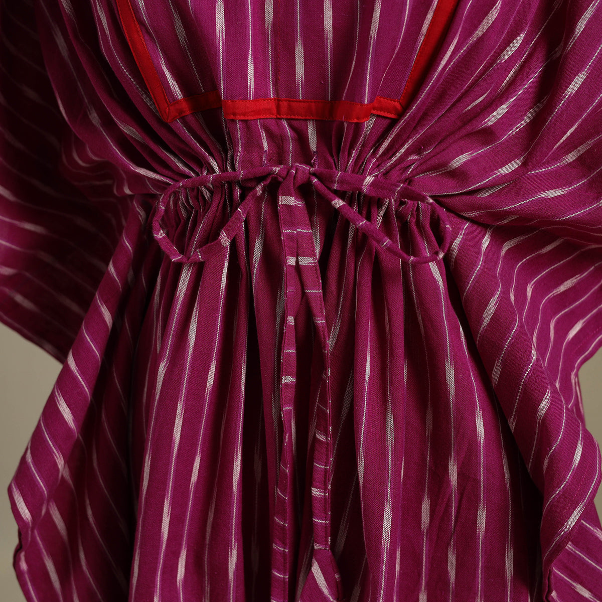 Pink Pochampally Ikat Weave Cotton Kaftan (Medium)