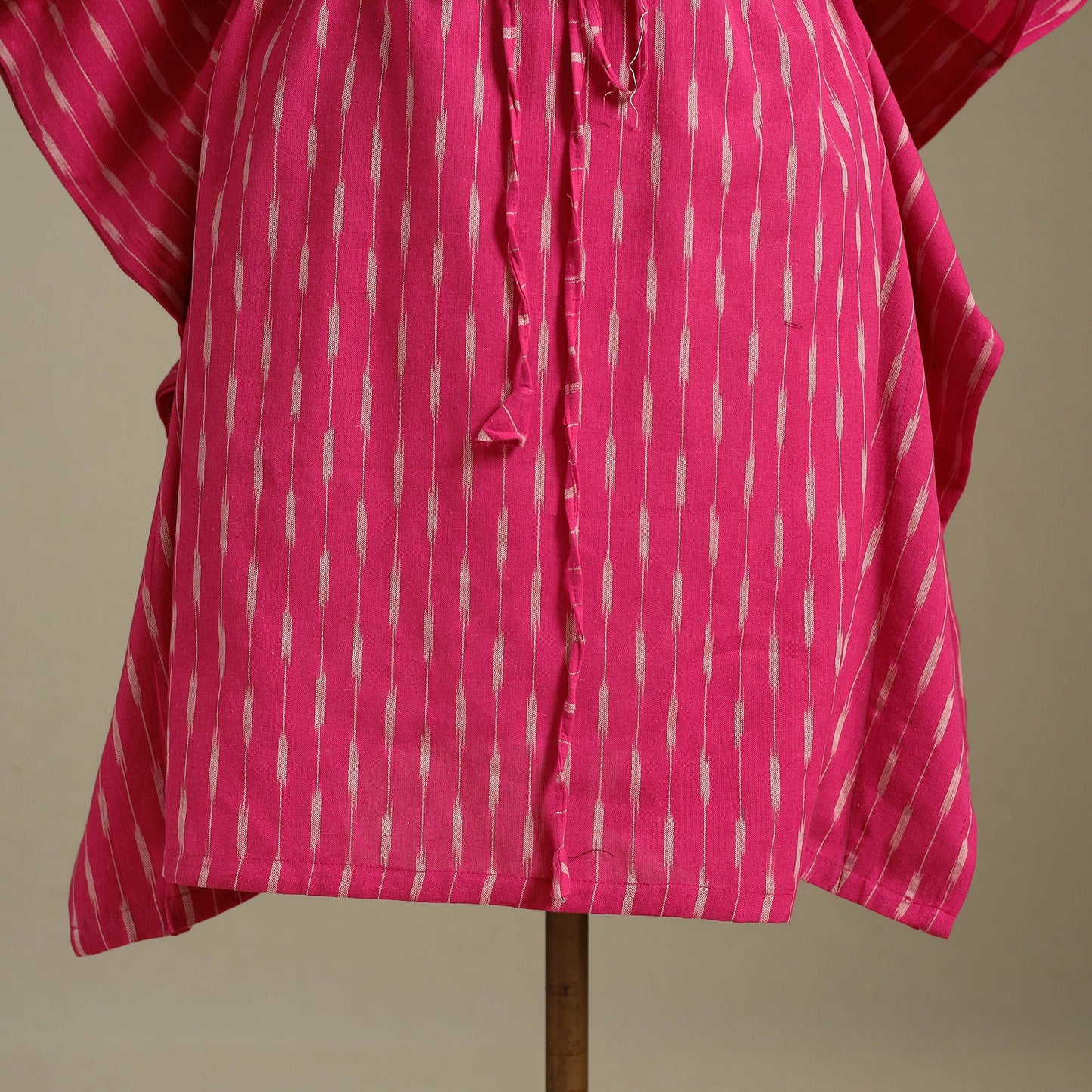 Pink Pochampally Ikat Weave Cotton Kaftan (Medium)