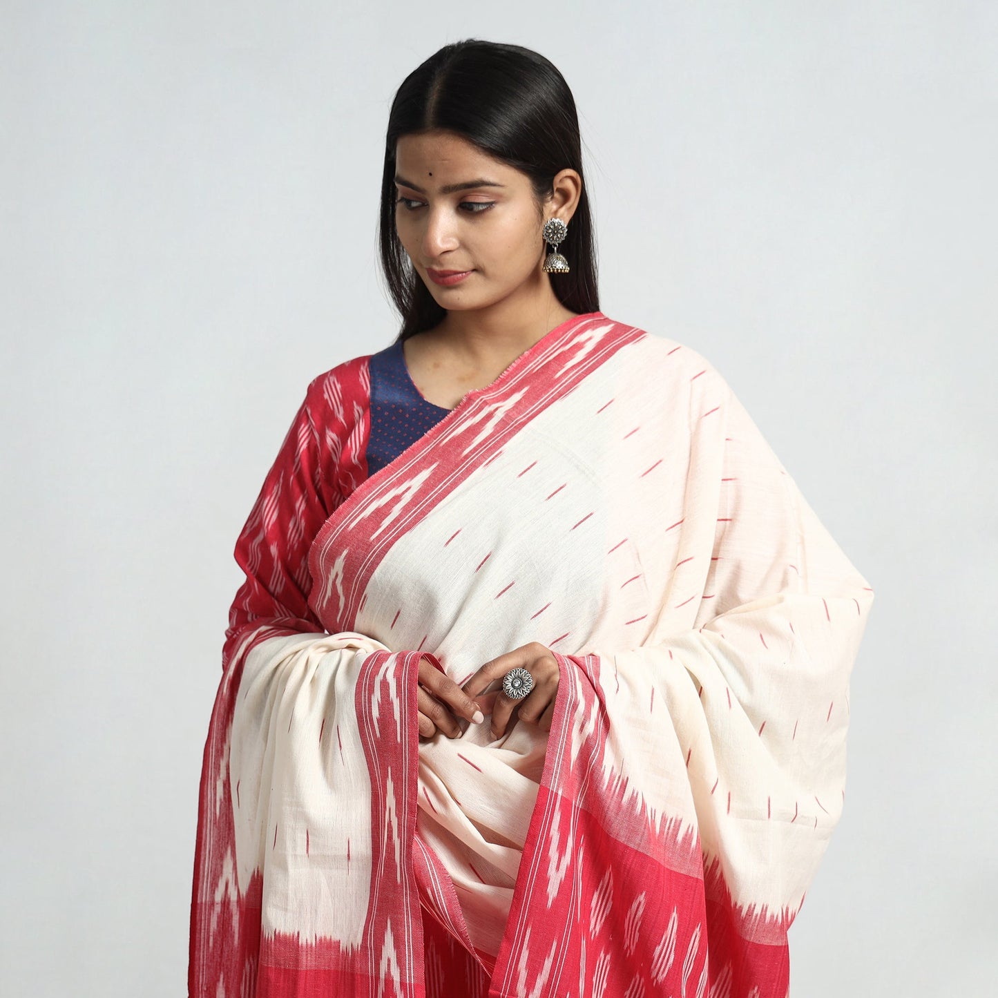 Pochampally Ikat Kurta with Palazzo & Dupatta Set