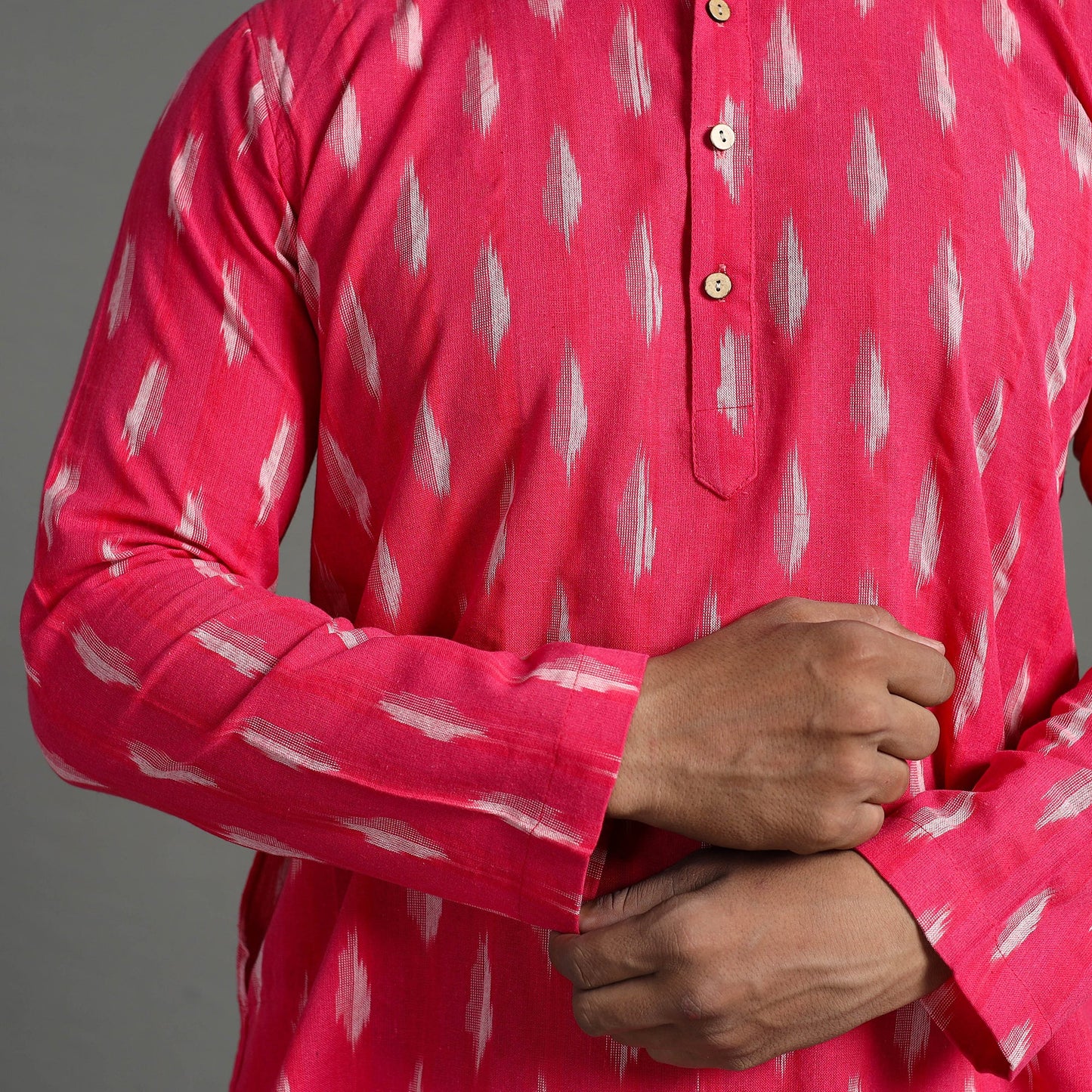 Buy Pochampally Ikat Weave Cotton Men Short Kurta Online at iTokri.com