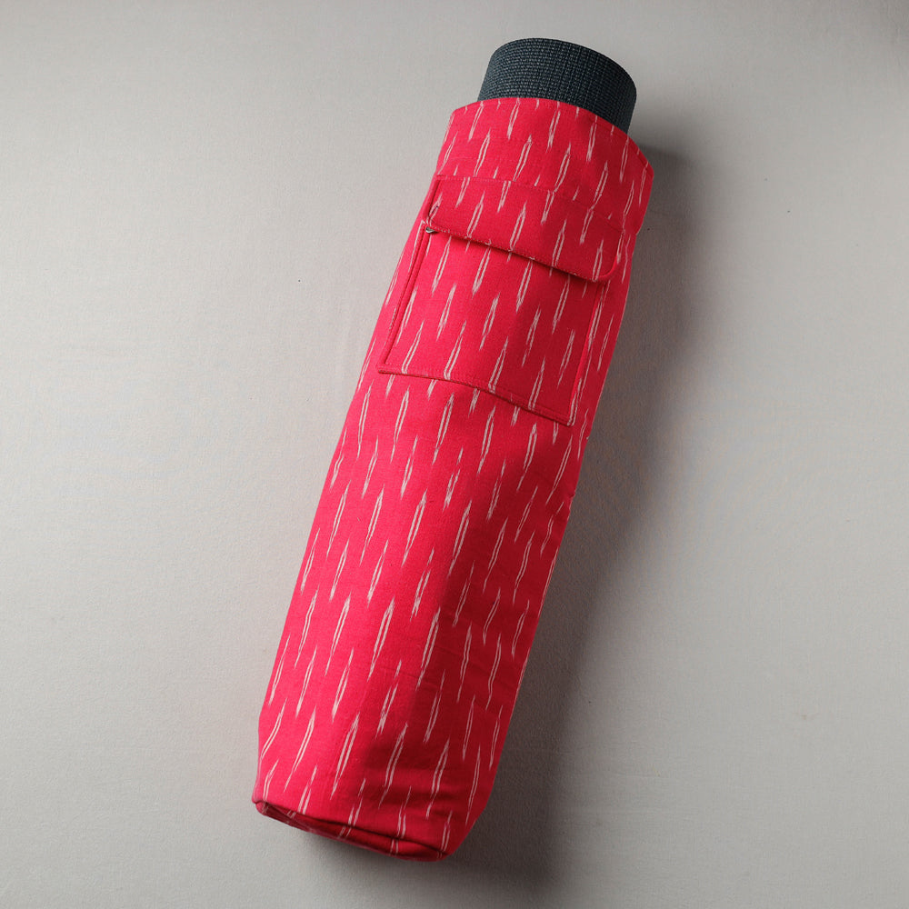Pink Pochampally Ikat Cotton Yoga Mat Bag